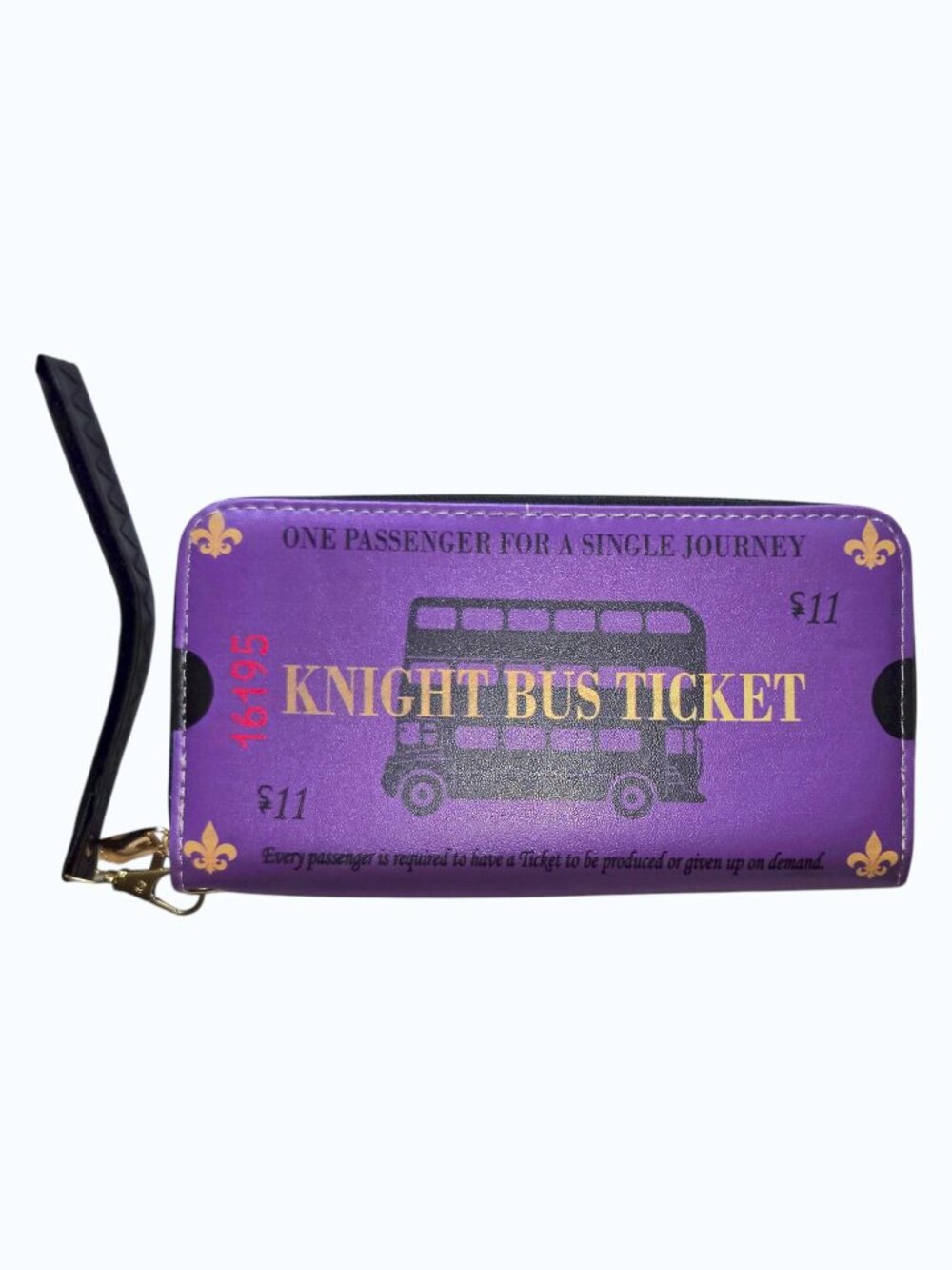 Harry Potter Knight Bus Ticket Faux Leather Collector Wallet Purple Wristlet